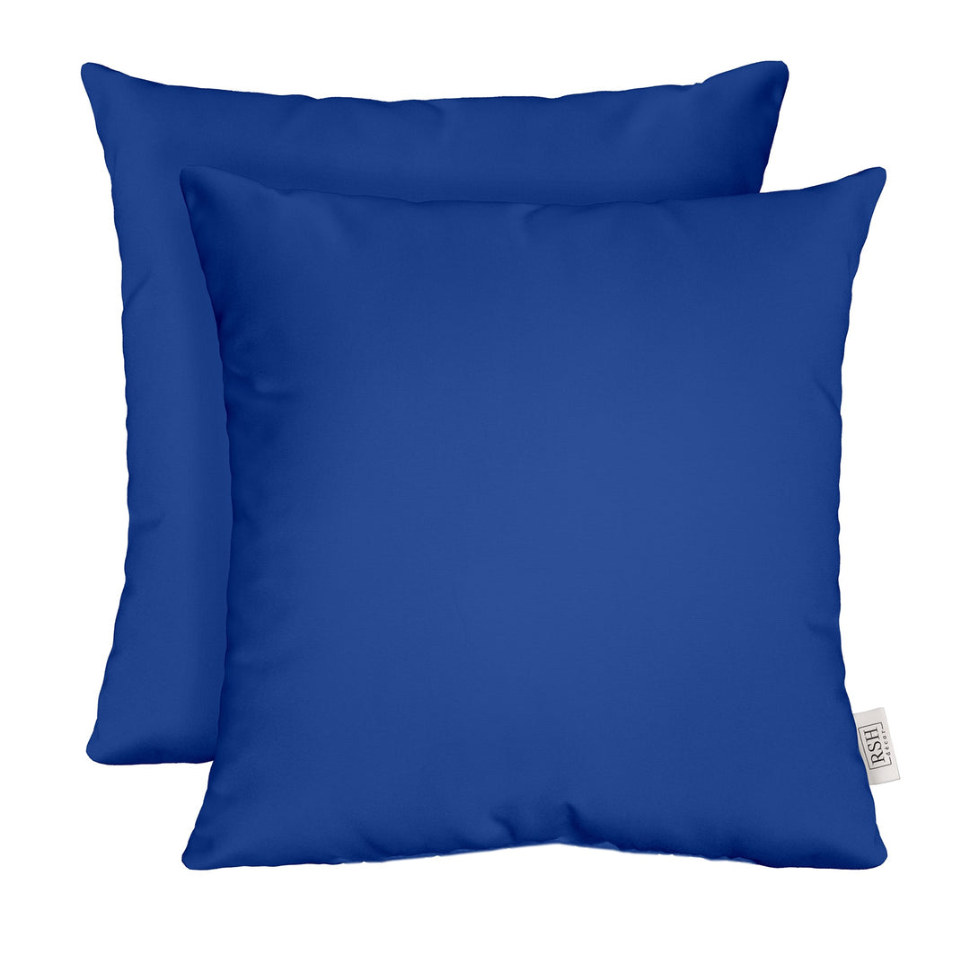 Set of 2 Pillows, 17" W x 17" H, Veranda Blue - RSH Decor
