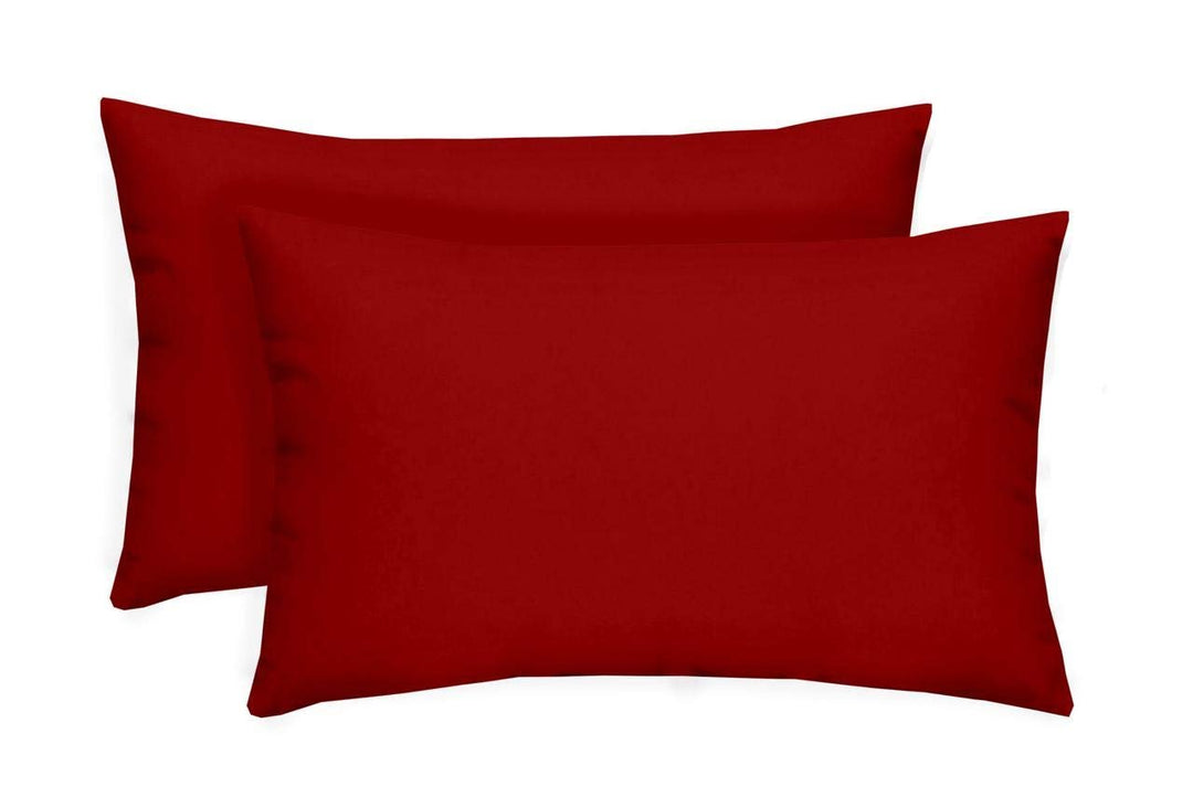 Set of 2 Red Jumbo Lumbar Throw Pillows - 26" x 16" - RSH Decor