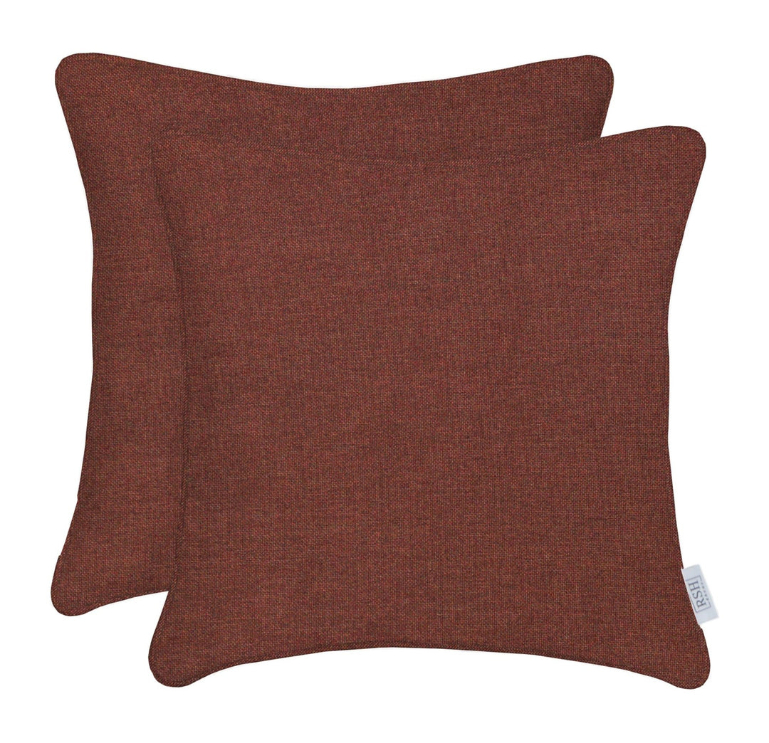 Set of 2 Square Corded Throw Pillows | Sunbrella Garnet & Black Collection - RSH Decor