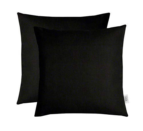 Set of 2 Square Throw Pillows | Sunbrella Solids | Garnet & Black Collection - RSH Decor