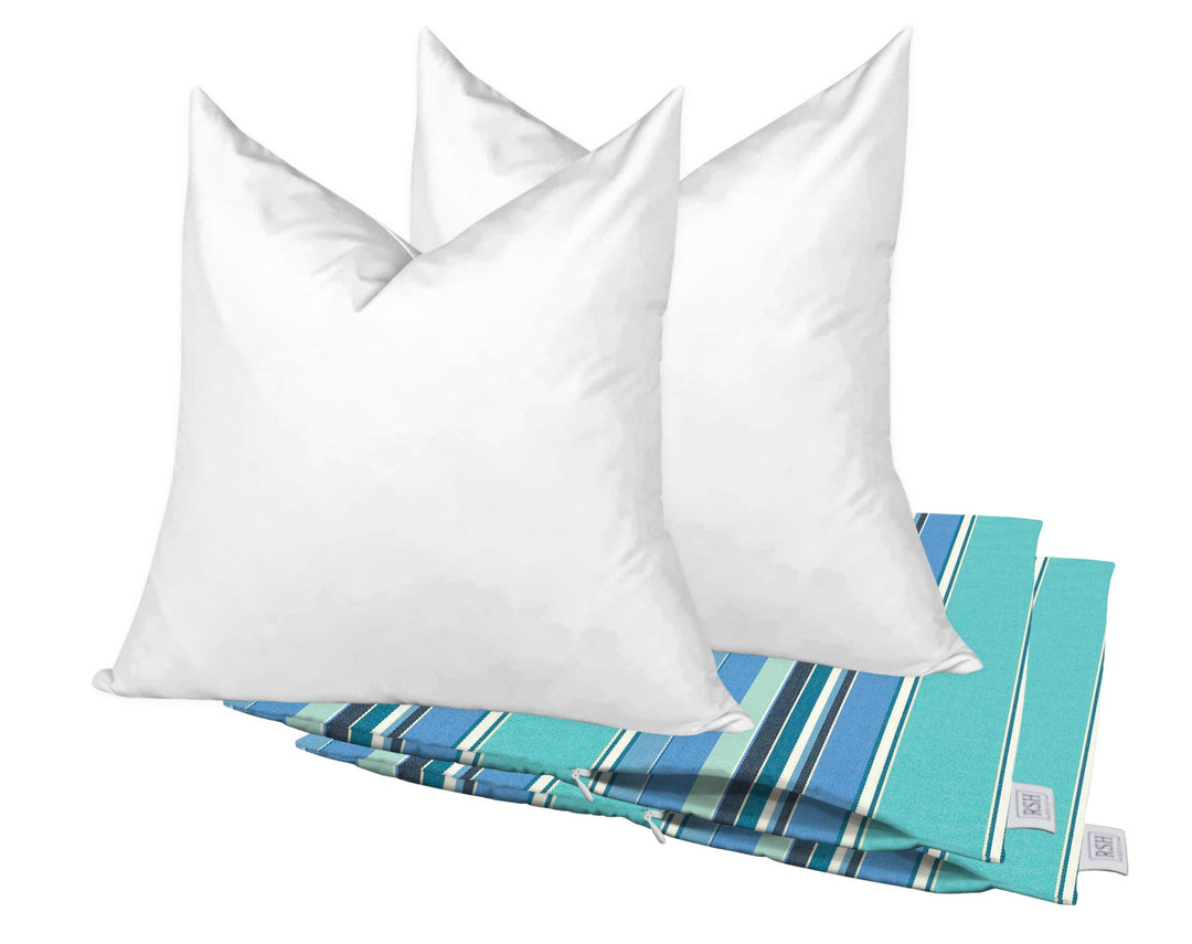 Set of 2 Square Zippered Throw Pillow Covers with Inserts | Sunbrella Patterns - RSH Decor