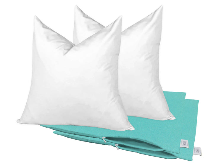 Set of 2 Square Zippered Throw Pillow Covers with Inserts | Sunbrella Solids - RSH Decor