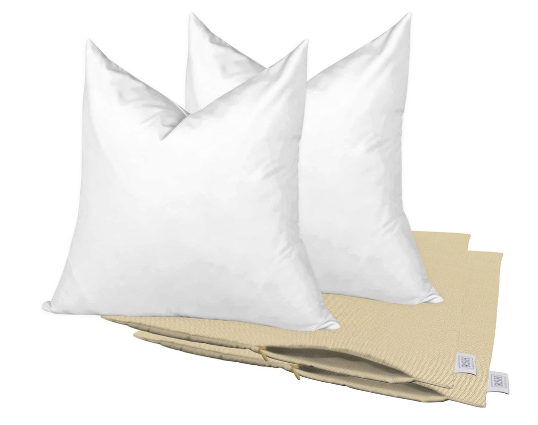 Set of 2 Square Zippered Throw Pillow Covers with Inserts | Sunbrella Solids - RSH Decor