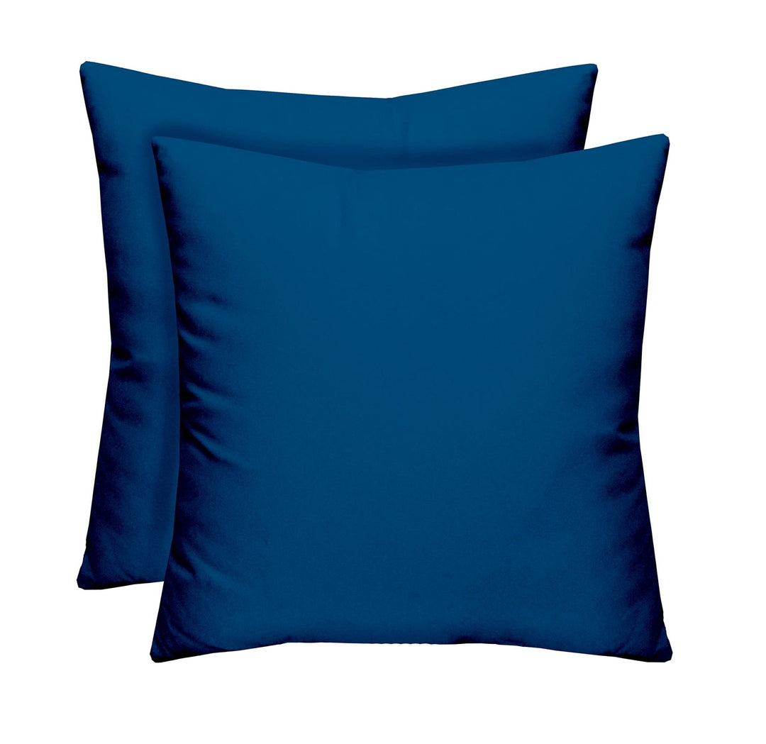 Set of 2 Throw Pillows | 17" x 17" or 20" x 20" | Sunbrella Performance Fabric | Sunbrella Canvas Pacific Blue - RSH Decor