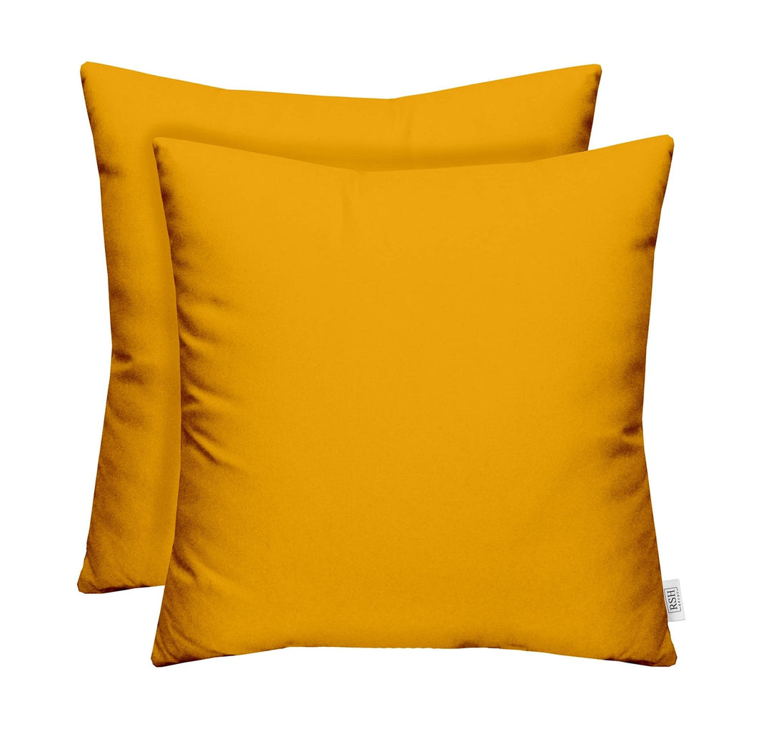 Set of 2 Throw Pillows | 17" x 17" or 20" x 20" | Sunbrella Performance Fabric | Sunbrella Canvas Sunflower Yellow - RSH Decor
