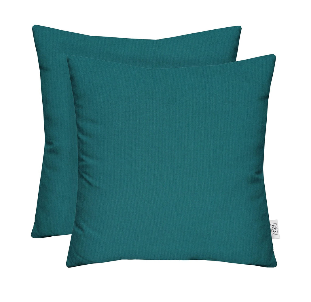 Set of 2 Throw Pillows | 17" x 17" or 20" x 20" | Sunbrella Performance Fabric | Sunbrella Spectrum Peacock - RSH Decor