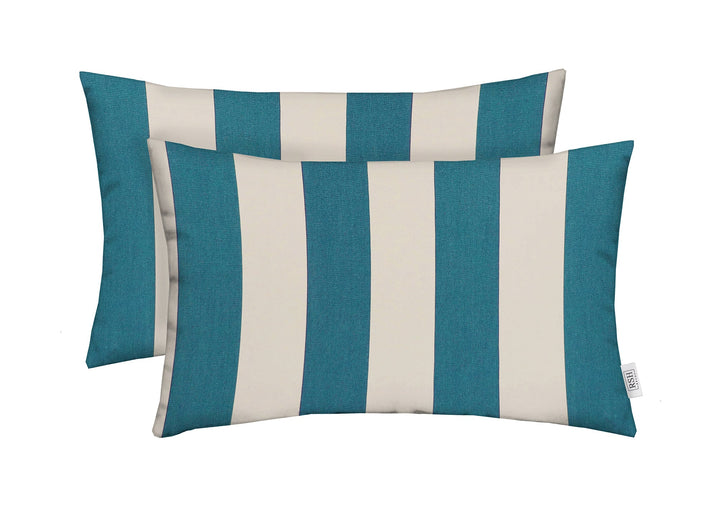 Set of 2 Throw Pillows | Lumbar 20" x 12" | Sunbrella Patterns - RSH Decor