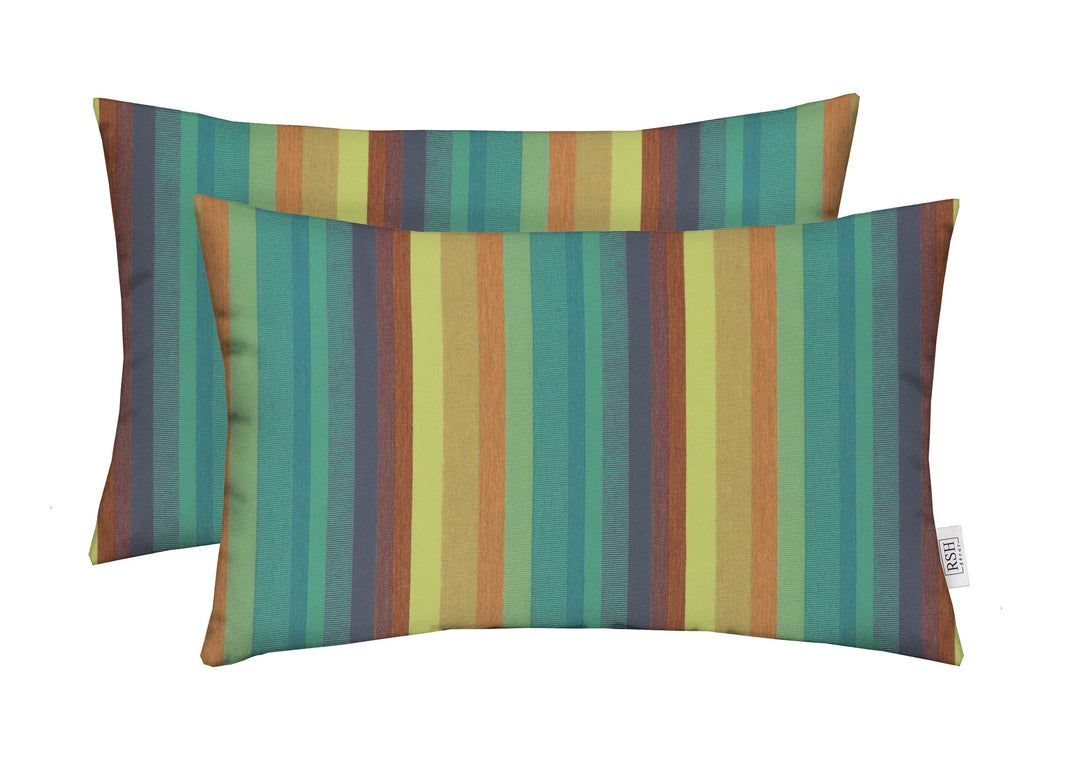 Set of 2 Throw Pillows | Lumbar 20" x 12" | Sunbrella Patterns - RSH Decor