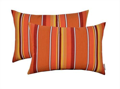 Set of 2 Throw Pillows | Lumbar 20" x 12" | Sunbrella Patterns - RSH Decor