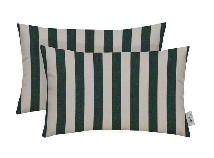 Set of 2 Throw Pillows | Lumbar 20" x 12" | Sunbrella Performance Fabric | Sunbrella Mason Forest Green - RSH Decor