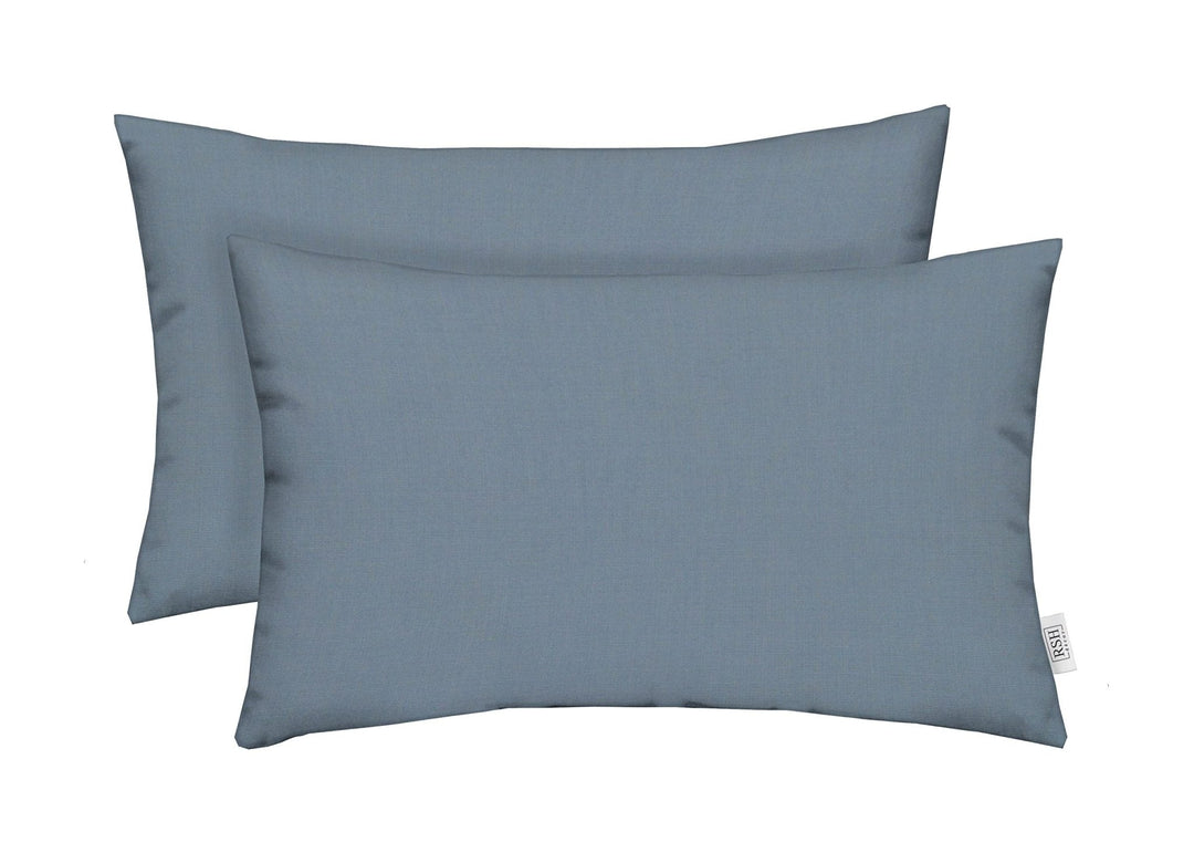 Set of 2 Throw Pillows | Lumbar 20" x 12" | Sunbrella Solids - RSH Decor