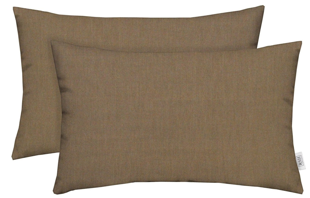 Set of 2 Throw Pillows | Lumbar 20" x 12" | Sunbrella Solids - RSH Decor