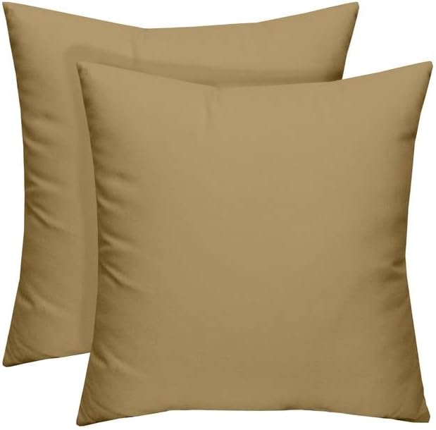 Set of 2 Throw Pillows | Square 20" x 20" | Tan - RSH Decor