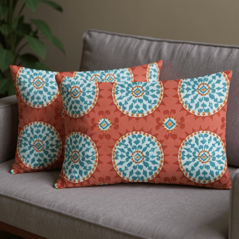 Set of 2 Watermelon Sundial Lumbar Pillows - RSH Decor