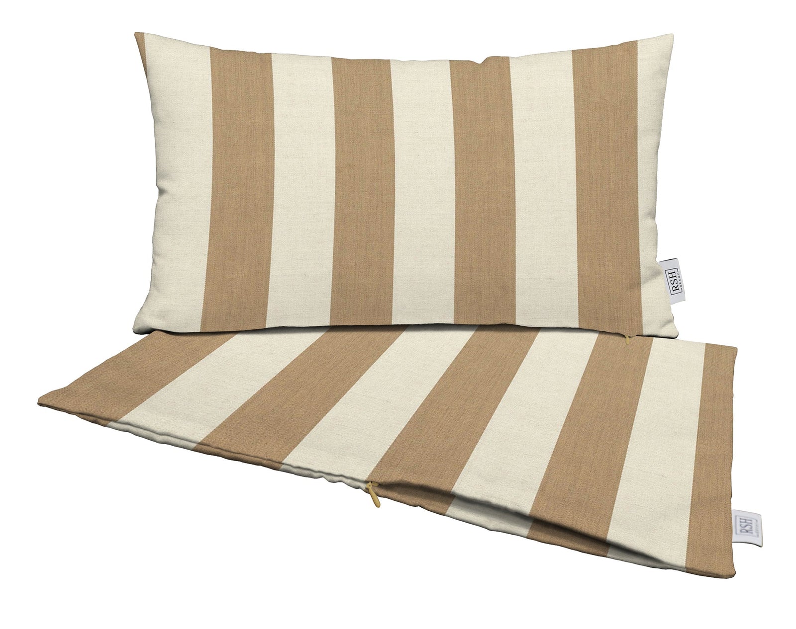 Set of 2 Zippered Lumbar Throw Pillow Covers | Sunbrella Stripes - RSH Decor