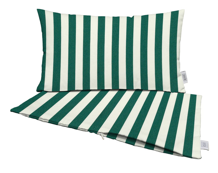 Set of 2 Zippered Lumbar Throw Pillow Covers | Sunbrella Stripes - RSH Decor