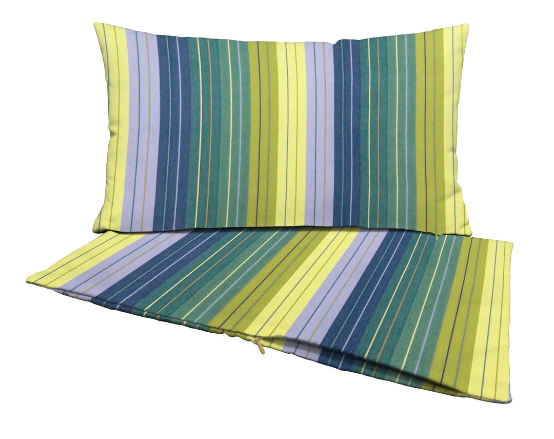 Set of 2 Zippered Lumbar Throw Pillow Covers | Sunbrella Stripes - RSH Decor