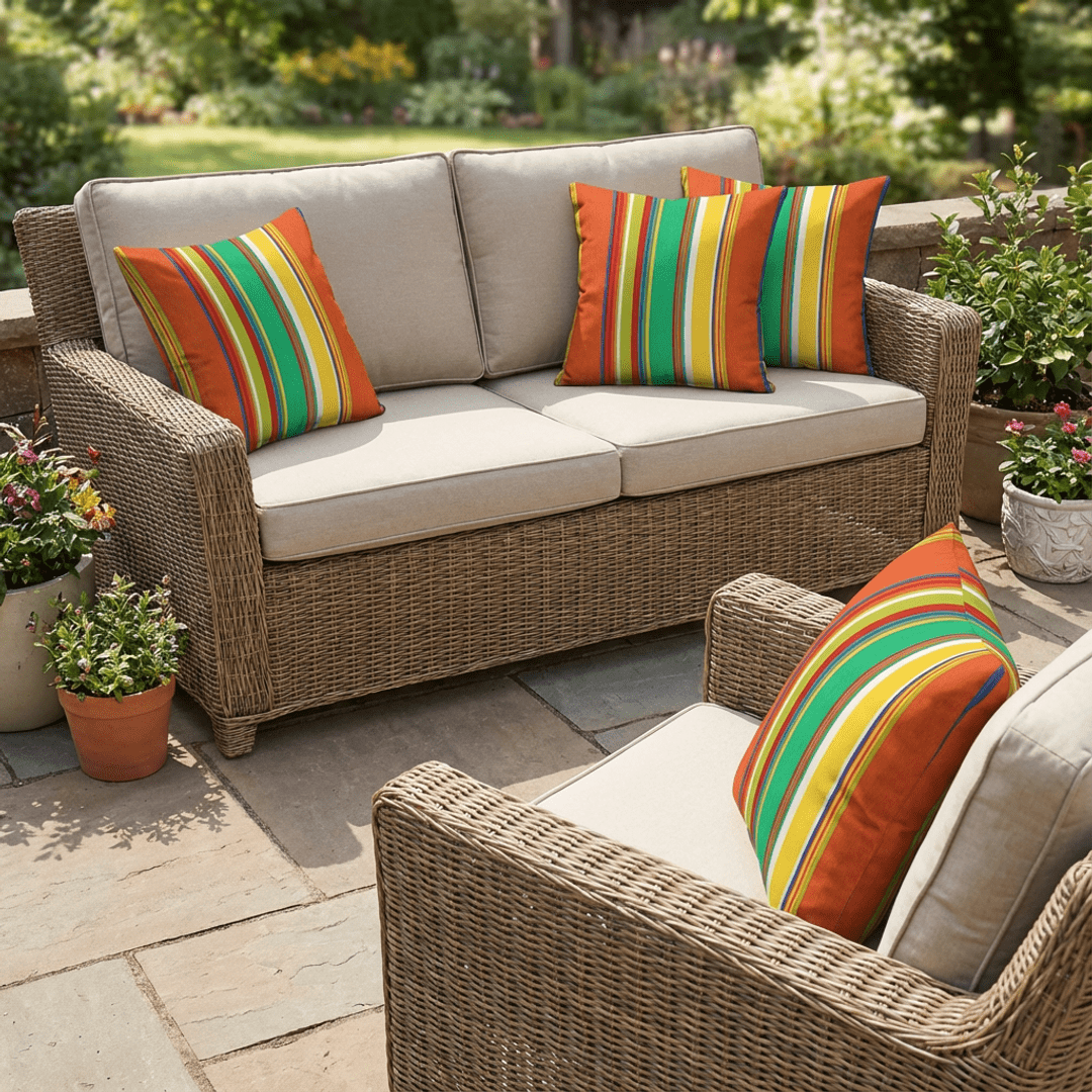 Set of 4 17" x 17" Square Throw Pillow (Bright Colorful Stripe) - RSH Decor