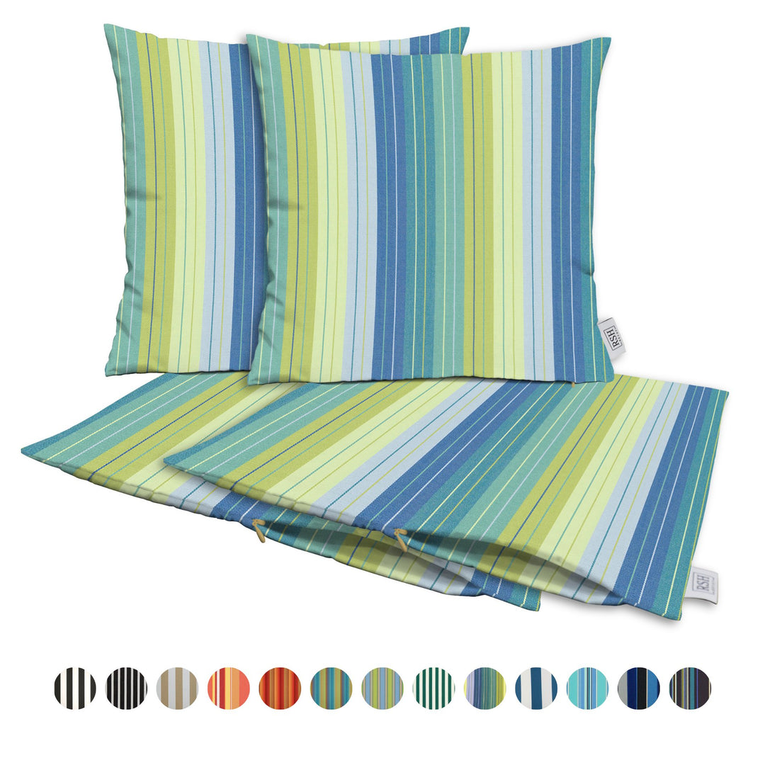 Set of 4 Square Zippered Throw Pillow Covers | Sunbrella Patterns - RSH Decor