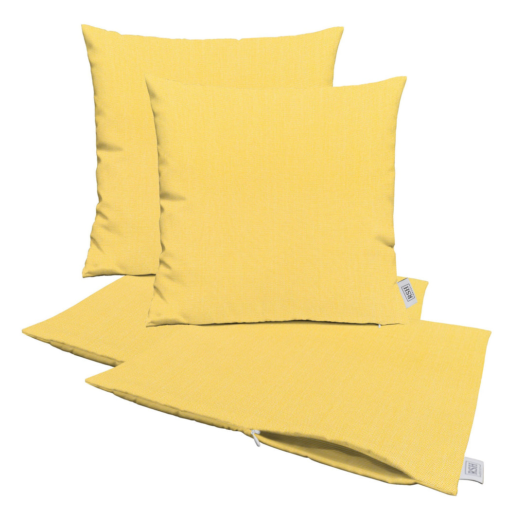 Set of 4 Square Zippered Throw Pillow Covers | Sunbrella Solids - RSH Decor