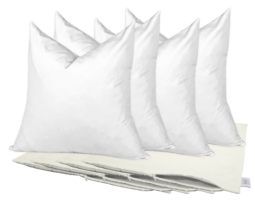 Set of 4 Square Zippered Throw Pillow Covers with Inserts | Sunbrella Solids - RSH Decor