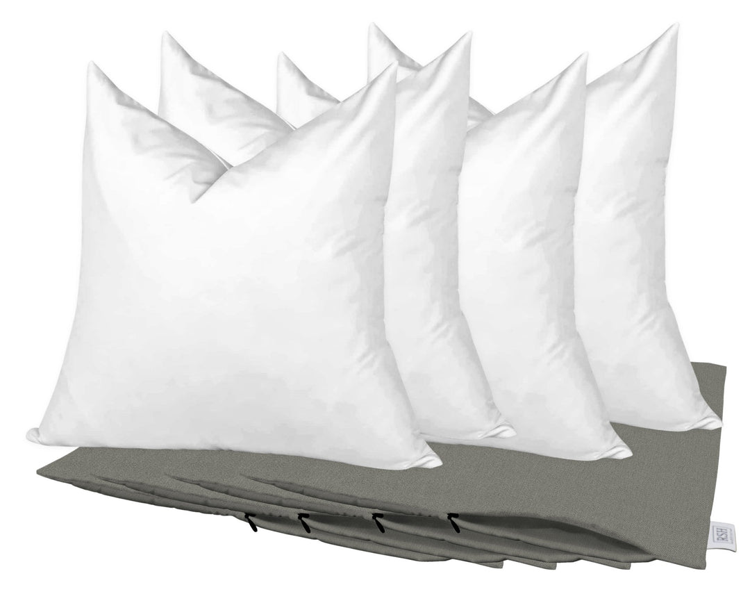 Set of 4 Square Zippered Throw Pillow Covers with Inserts | Sunbrella Solids - RSH Decor