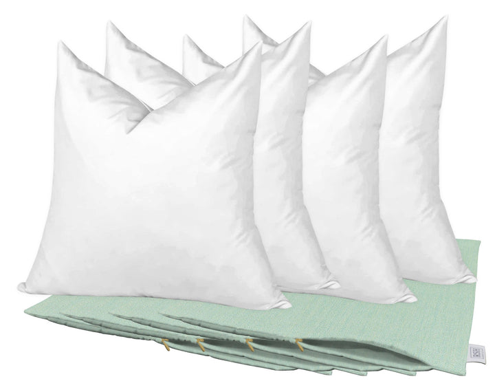 Set of 4 Square Zippered Throw Pillow Covers with Inserts | Sunbrella Solids - RSH Decor