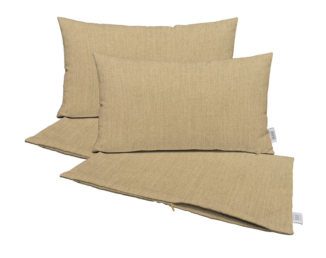 Set of 4 Zippered Lumbar Throw Pillow Covers | Sunbrella Solids - RSH Decor