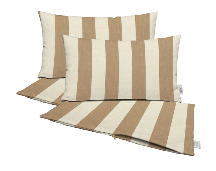 Set of 4 Zippered Lumbar Throw Pillow Covers | Sunbrella Stripes - RSH Decor