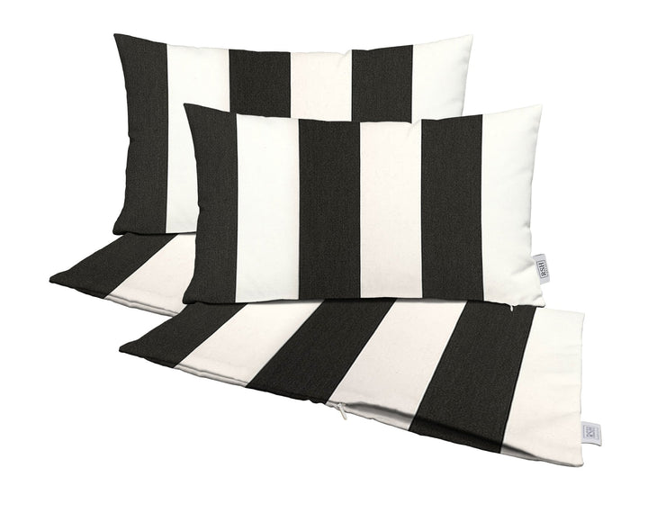 Set of 4 Zippered Lumbar Throw Pillow Covers | Sunbrella Stripes - RSH Decor