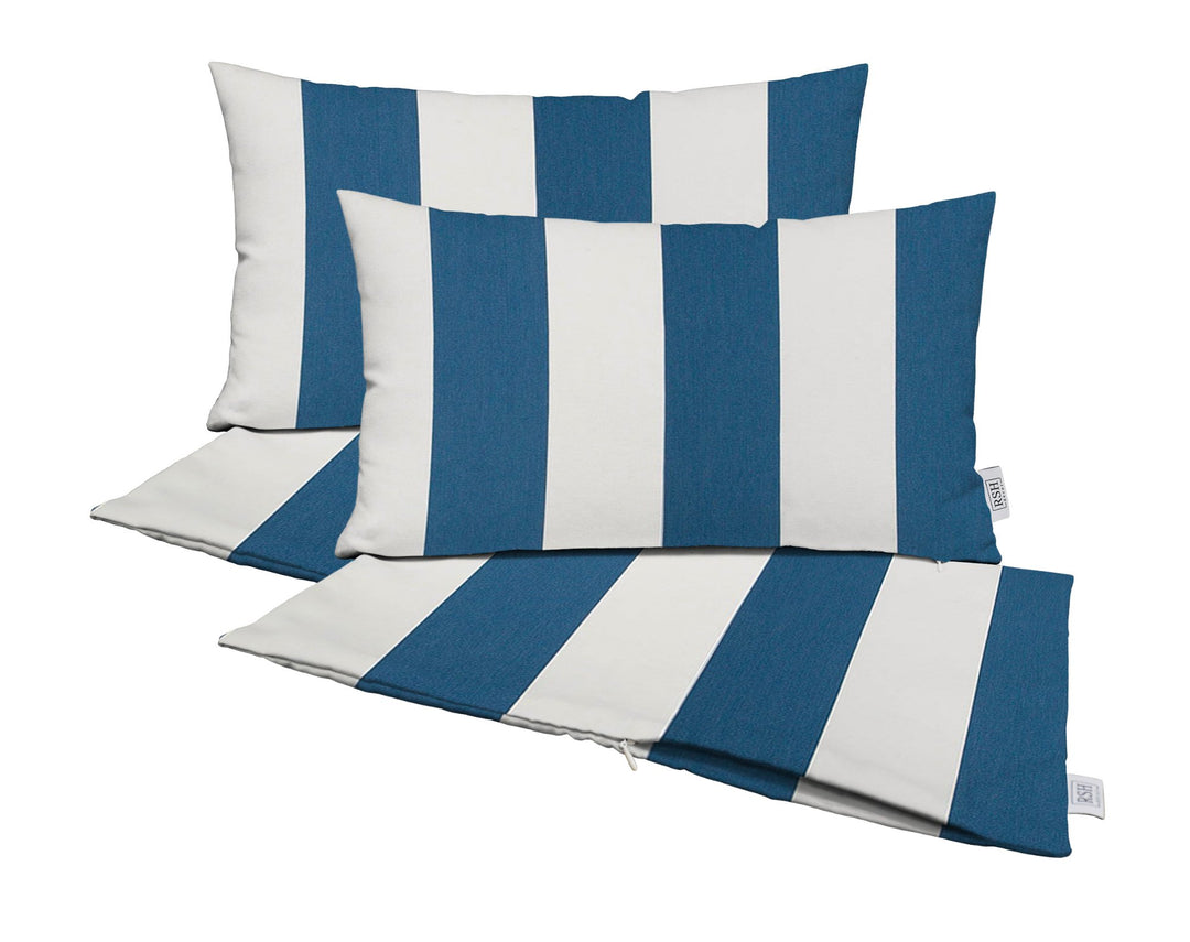 Set of 4 Zippered Lumbar Throw Pillow Covers | Sunbrella Stripes - RSH Decor