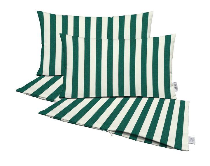 Set of 4 Zippered Lumbar Throw Pillow Covers | Sunbrella Stripes - RSH Decor