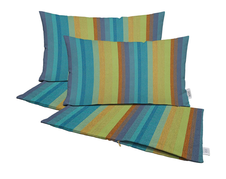 Set of 4 Zippered Lumbar Throw Pillow Covers | Sunbrella Stripes - RSH Decor