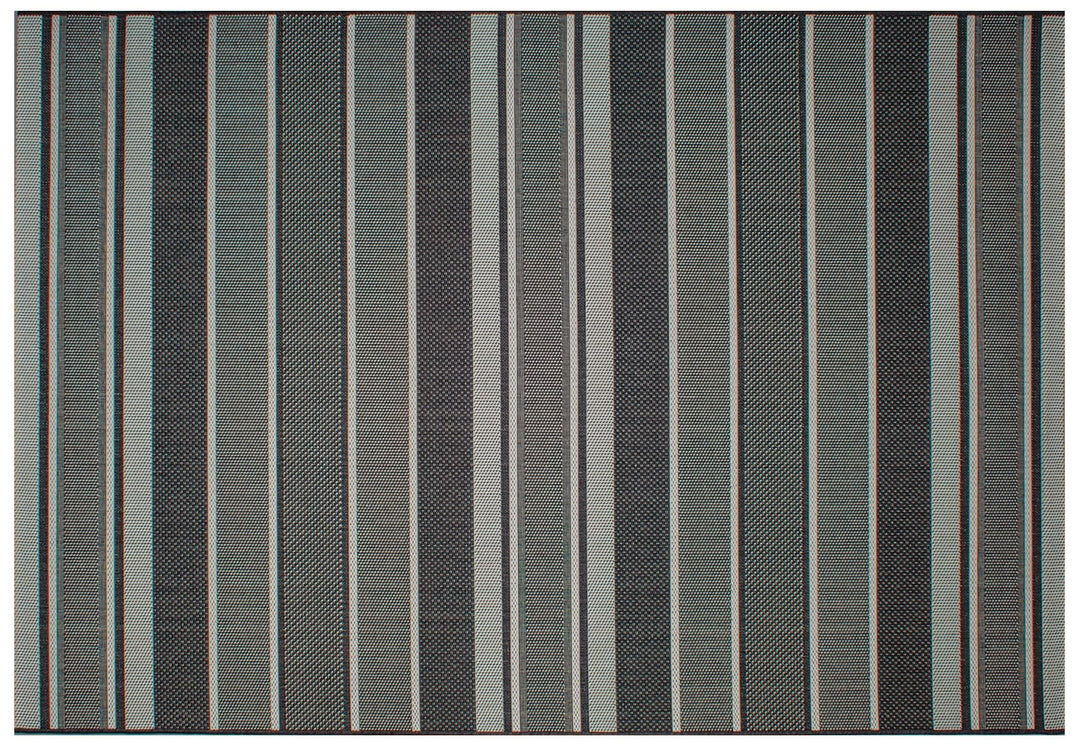 Soho Textured Stripe Black Outdoor Rug | Treasure Garden - RSH Decor