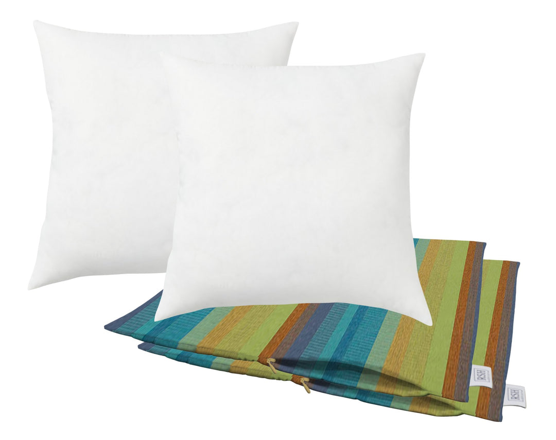 Square Zippered Throw Pillow Covers with Inserts | Sunbrella Patterns - RSH Decor