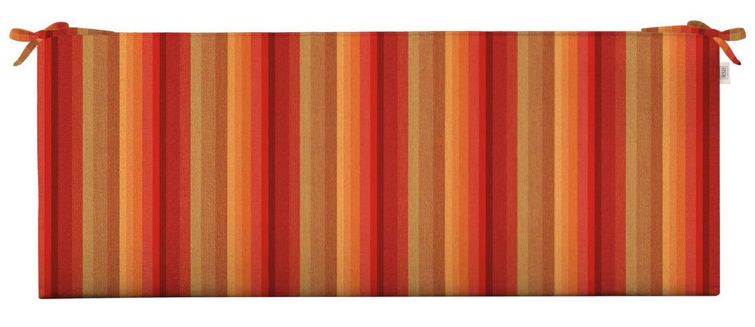 Sunbrella Astoria Stripes 3" Foam Bench Cushion with Ties - RSH Decor