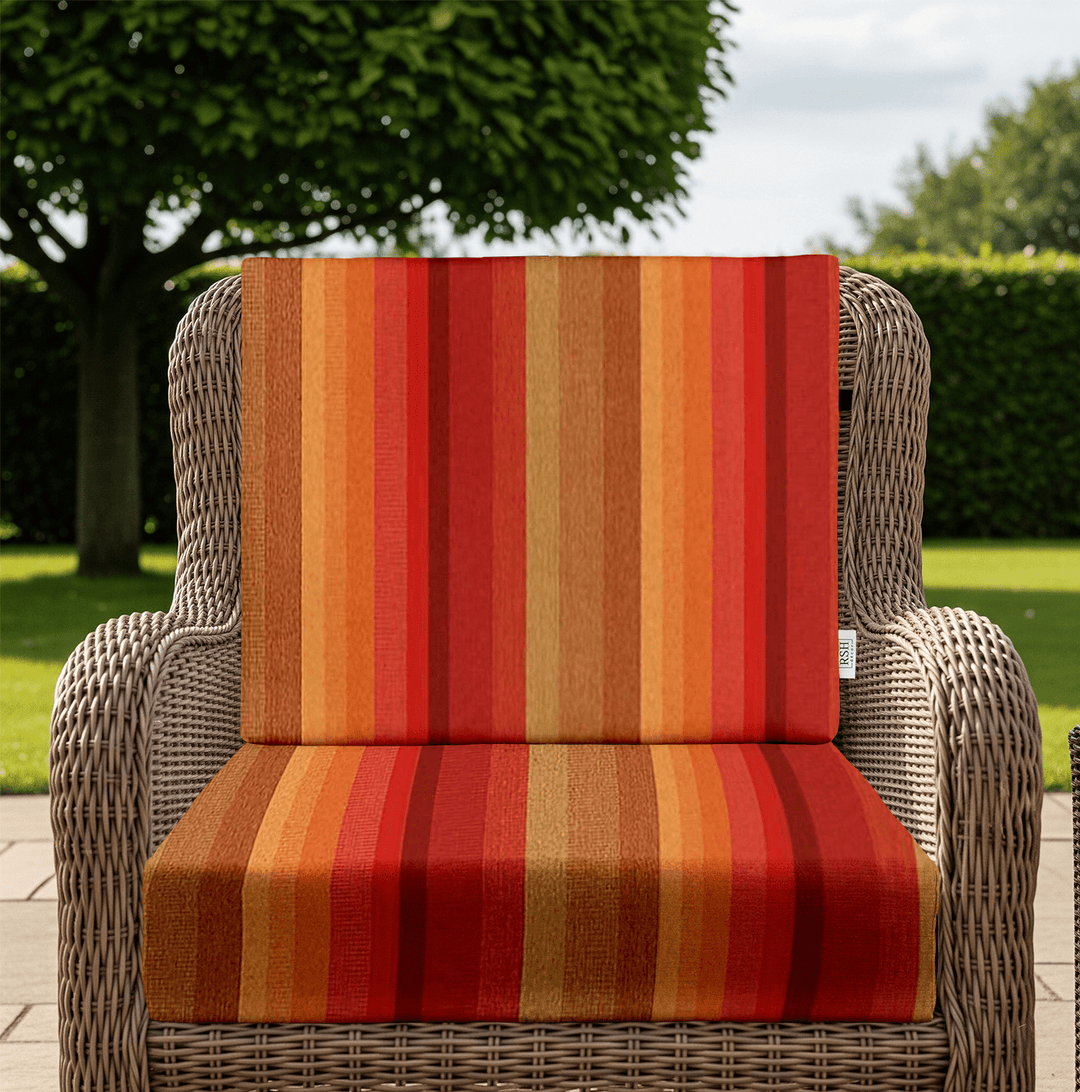 Sunbrella Astoria Stripes Deep Seating Foam Back Chair Cushion Set - RSH Decor