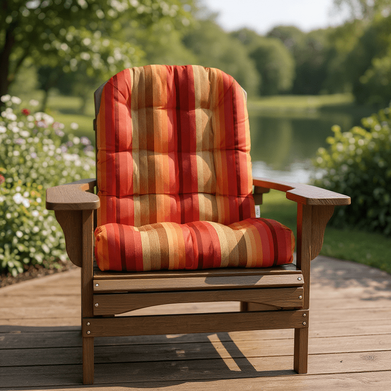Sunbrella Astoria Stripes Tufted Adirondack Chair Cushion - RSH Decor