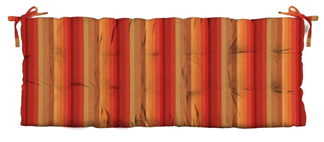 Sunbrella Astoria Stripes Tufted Bench Cushion with Ties - RSH Decor