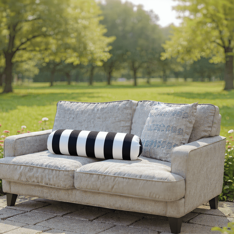 Sunbrella Cabana Stripes Bolster Neck Roll Pillow - RSH Decor
