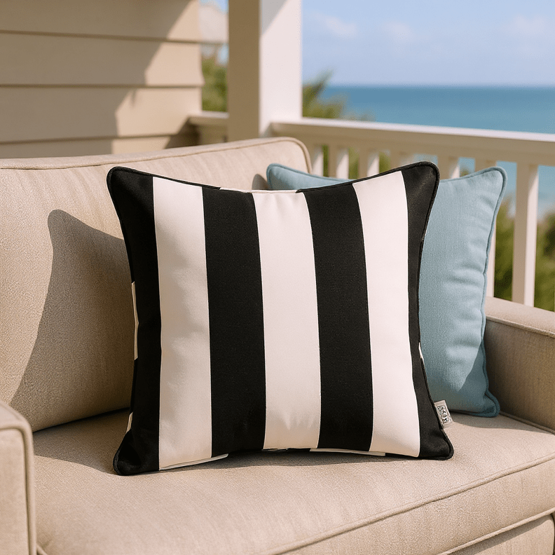 Sunbrella Cabana Stripes Corded Square Throw Pillow - RSH Decor