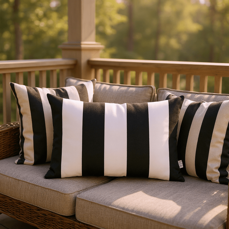 Sunbrella Cabana Stripes Lumbar Throw Pillow - RSH Decor