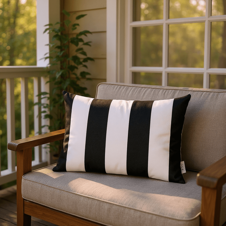 Sunbrella Cabana Stripes Lumbar Throw Pillow - RSH Decor