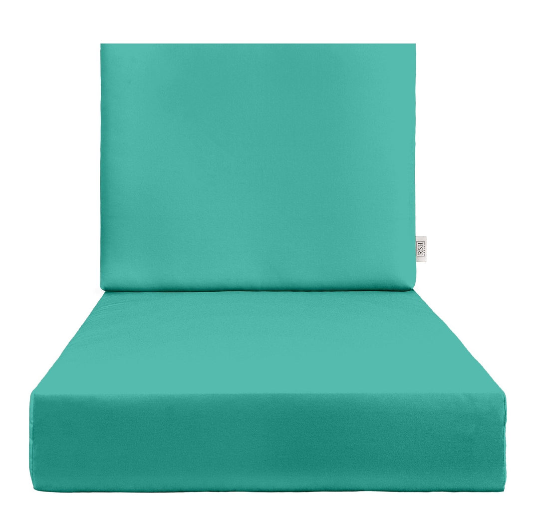 Sunbrella Canvas Blues Deep Seating Foam Back Chair Cushion Set - RSH Decor
