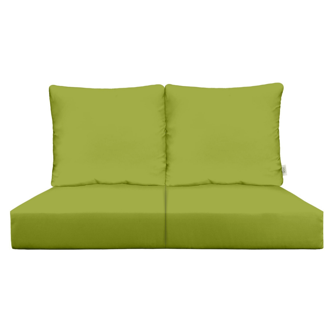 Sunbrella Canvas Greens Deep Seating Pillow Back Loveseat Cushion Set - RSH Decor