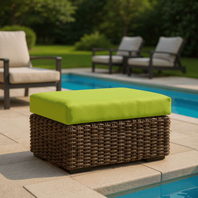 Sunbrella Canvas Greens Foam Ottoman Replacement Cushion - RSH Decor