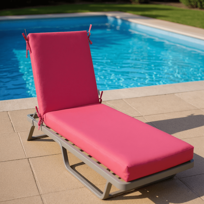 Sunbrella Canvas Hot Pink 3" Foam Chaise Lounge Chair Cushion - RSH Decor