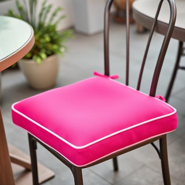 Sunbrella Canvas Hot Pink 3" White Corded Foam Dining Chair Cushion - RSH Decor