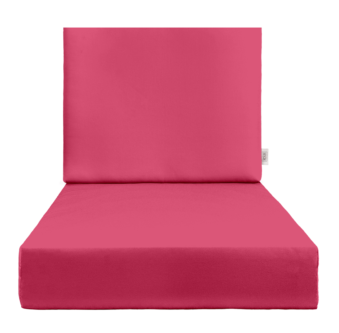 Sunbrella Canvas Hot Pink Deep Seating Foam Back Chair Cushion Set - RSH Decor