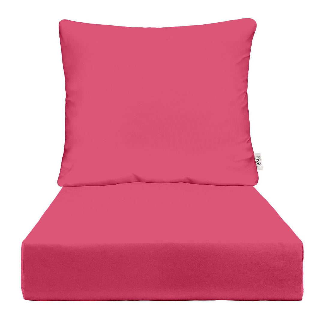 Sunbrella Canvas Hot Pink Deep Seating Pillow Back Chair Cushion Set - RSH Decor